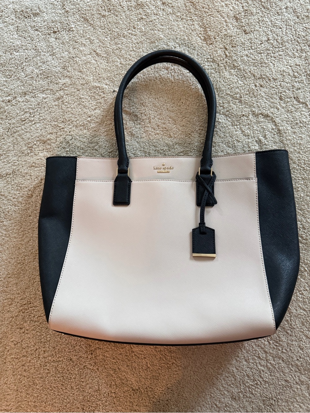 kate spade Black and Cream Two-Tone Tote